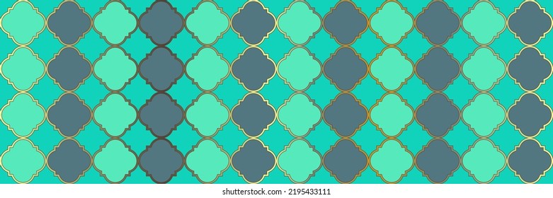 Sparkle Gradient Pattern. Traditional Seamless Arabic Frame. Geometric Trellis Tile. Quatrefoil Oriental Ethnic Tesselation. Royal Ottoman Texture. Cool Eastern Pattern. Modern Geo Ramadan.