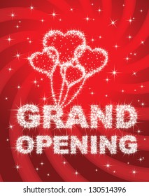 Sparkle Grand Opening text with starry background - vector