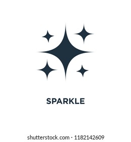 Sparkle icon. Black filled vector illustration. Sparkle symbol on white background. Can be used in web and mobile.