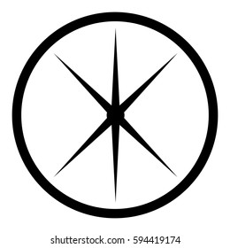Sparkle icon in circle on white background