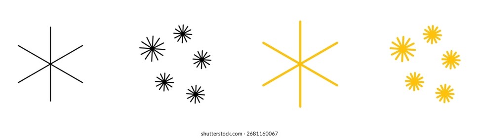 Sparkle icon isolated Vector Illustration, Shine effect symbol, Magic glow sign, Celebration dust icons, or Asterisk burst elements