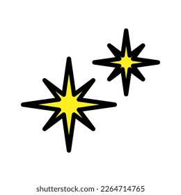 Sparkle icon line isolated on white background. Black flat thin icon on modern outline style. Linear symbol and editable stroke. Simple and pixel perfect stroke vector illustration