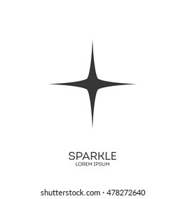 Sparkle icon or logo in modern style. Light star with rays, explosion, fireworks. Vector illustration on a white background.