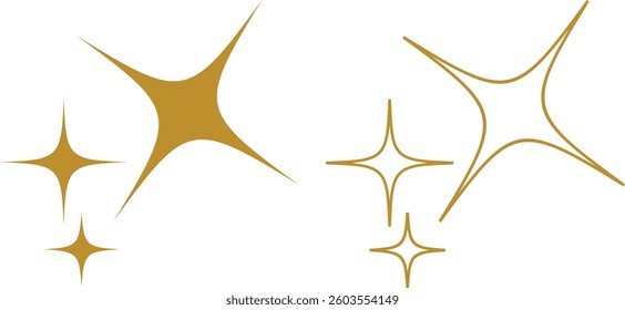 Sparkle icon set isolated on transparent background. flat and line style collection vectors for decoration. stars sparkles icon for your web site design, logo, app, UI. stars black symbol. glint sign.