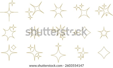 Sparkle icon set isolated on transparent background. flat and line style collection vectors for decoration. stars sparkles icon for your web site design, logo, app, UI. stars black symbol. glint sign.