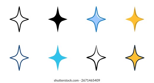Sparkle icon set multiple style collection 
