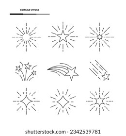 Diseño de vectores de conjunto de iconos de destello.