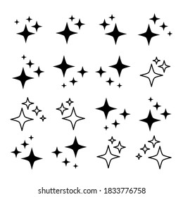 Sparkle icon set vector sign and symbols
