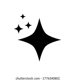 sparkle icon. shine symbol flat style isolated on white background. vector illustration