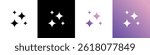 Sparkle icon vector. Ai sparkle symbol for ai generate or create button. Sparkling or twinkling stars illustration. Twinkle stars icon isolated vector symbol set.