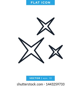 Sparkle Icon Vector Design Template. Editable Stroke