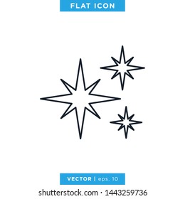 Sparkle Icon Vector Design Template. Editable Stroke