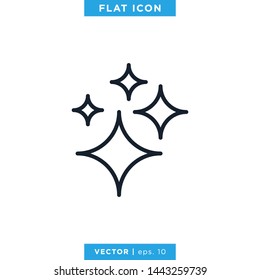 Sparkle Icon Vector Design Template. Editable Stroke
