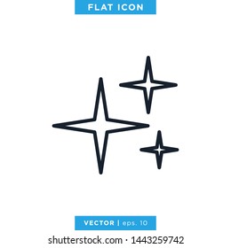 Sparkle Icon Vector Design Template. Editable Stroke