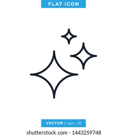 Sparkle Icon Vector Design Template. Editable Stroke