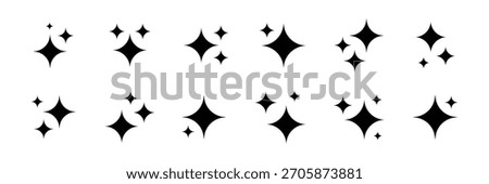 Sparkle icons set. Shining icon set. Generative AI logo icon, magic sparkle stars symbol. Shine star icons. Star sparkle icon. Vector illustration