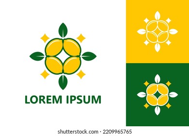 Sparkle lemon logo template design vector