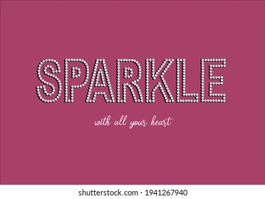 sparkle lettering positive quote vectoR crystal design