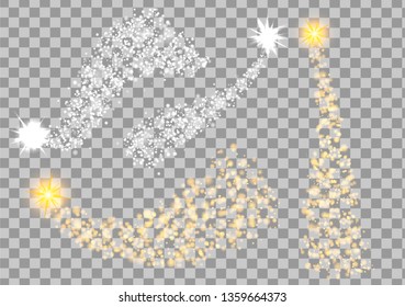 Sparkle light glow effect. Light glow effect star bursts with sparkles on transparent background. Glow light effect vector illustration.
