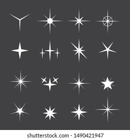 Sparkle Star Icon Set Twinkle Symbol Stock Vector (Royalty Free ...