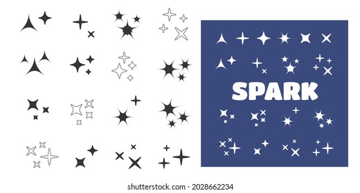 Sparkle lights stars set. Glowing light effect star. Sparkle lights vector