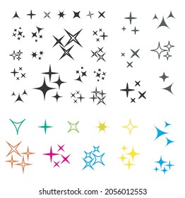 Sparkle lights stars set. Glowing light effect star. Sparkle lights vector