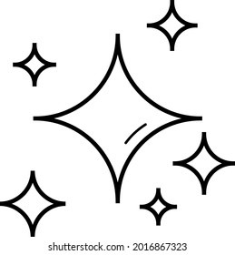 Sparkle lights stars. Vector outline icon.