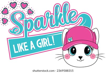 sparkle like a girl cute meow 