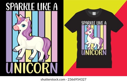 sparkle like a unicorn Rainbow graphic vector art typography t shirt template design.cute horse lover blue pink fashion clothing fantsasy drawing illustration designfreek stickers print for reday