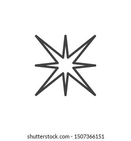 Sparkle line icon. linear style sign for mobile concept and web design. Flash star outline vector icon. Symbol, logo illustration. Vector graphics