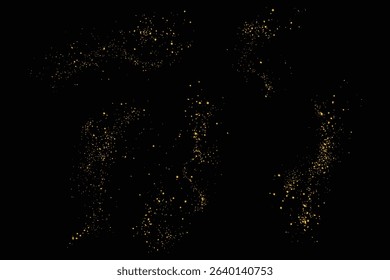 Sparkle luxury light effect gold glitter glowing background design set