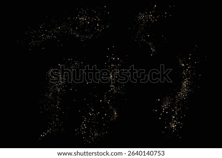 Sparkle luxury light effect gold glitter glowing background design set