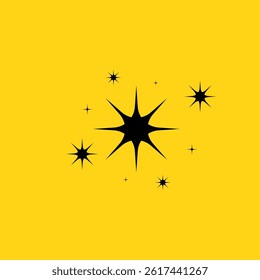 Sparkle pattern figure with twinkle graphic explosion and starburst line icon design abstract bright shape in minimal set of flat vector magic retro effect sky light silhouette glow

