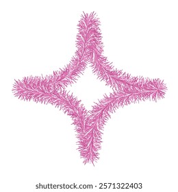 Sparkle. Pink glitter. Tinsel. Color vector illustration. Isolated white background. Cute shining decoration. Decorative element. Idea for web design.