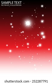 Sparkle red falling background vector illustration template - Vector red space sparkle fall  background illustration