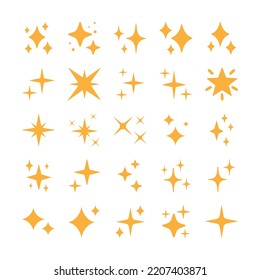 Estrella brillante, destello, conjunto vectorial de forma flash