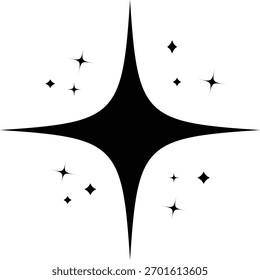 Sparkle and Shine Icon. A clean vector glyph for representing magic, cleanliness, and quality.