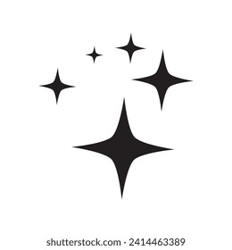 sparkle Shine icon symbol vector isolated on white background. Star sparkles icons, vector illustration,