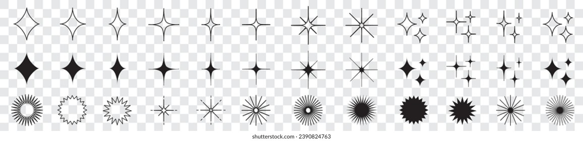 Sparkle, Shine, Speech bubble, Star, Icons sign collection vector