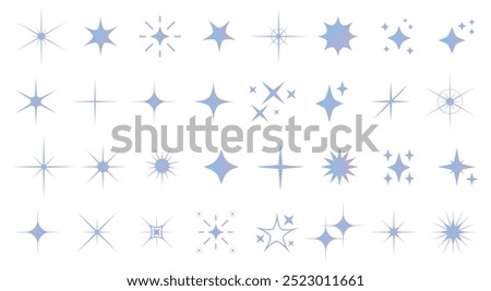 Sparkle or shine vector set . Vector four-pointed star for logo, social media stories.isolated on white background.