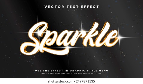 Sparkle shiny 3d editable text effect Template with sparkling particle concept