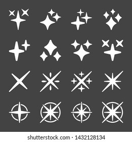sparkle and shiny flash icon set,vector and illustration