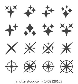 sparkle and shiny flash icon set,vector and illustration