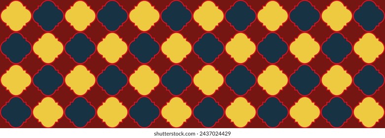 Sparkle Shiny Pattern. Cool Arabian Texture. Modern Geo Curved. Quatrefoil Arabic Ethnic Tesselation. VIP Ottoman Mosaic. Elegant Seamless Moroccan Banner. Geometric Trellis Tile.