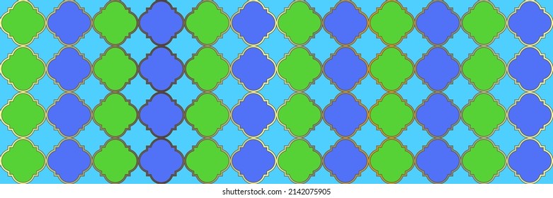 glänzendes Muster. Coole marokkanische Muster. Geometrisches Trellis-Tile. Quatrefolien-Orientalische Tesselung. Noble Arabesque Textur. Elegantes Nahtloses Östliches Papier. Trendy Geo kurbelte.