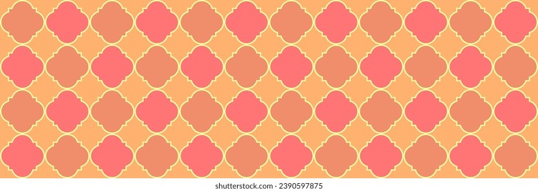 glänzendes Muster. Vintage Geo Hijri. Reiche osmanische Textur. Quatrefolie Arabische Ethnische Tesselung. Geometrisches Trellis-Tile. Traditionelles Nahtloses östliches Design. Cool Arabian Mosaik.