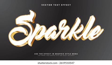 Sparkle shiny Style 3d editable text effect Template Suitable for particle concept