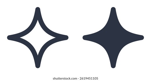 Sparkle simple icons set designed in filled, outline, line and stroke style
