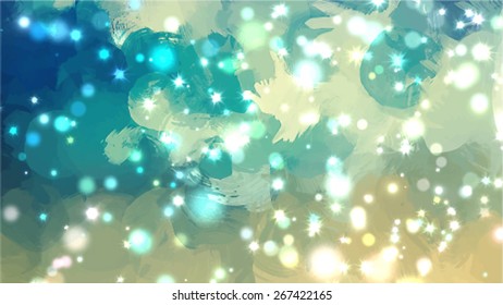 Sparkle sky brush strokes background. Vector version