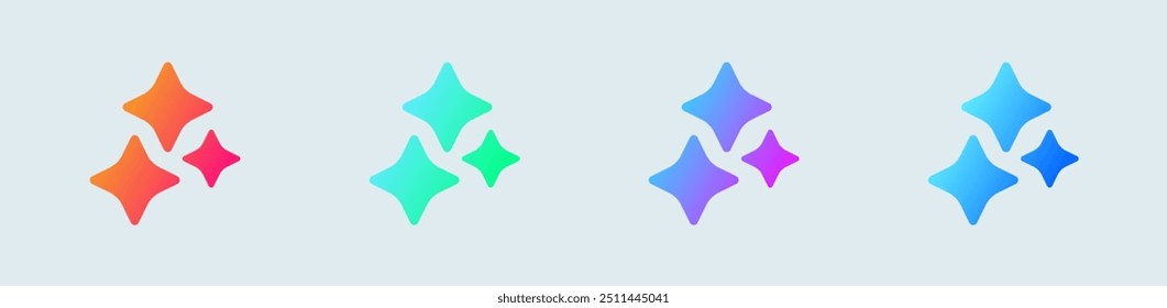 Sparkle solid icon in gradient colors. Magic signs vector illustration.